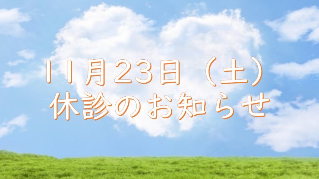 11月23日（土）休診のお知らせ