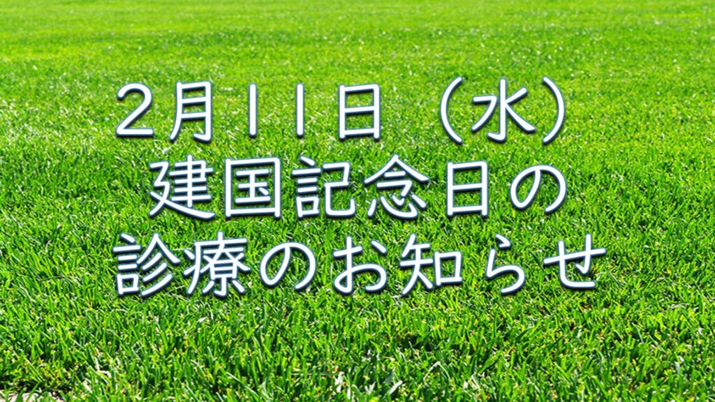 ２月１１日（水）建国記念日の診療のお知らせ