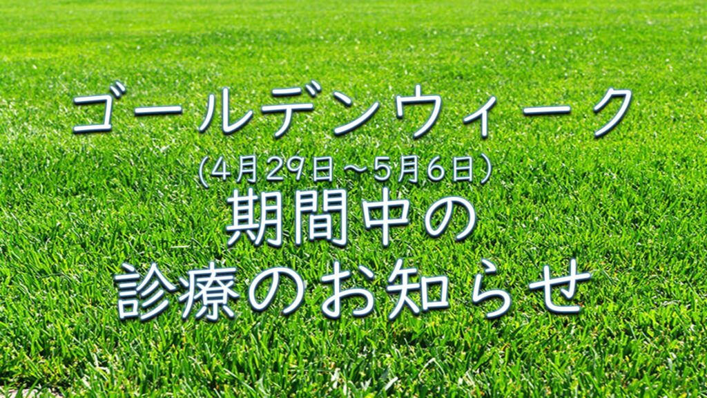ゴールデンウィーク（４月29日～５月６日）中の診療のお知らせ