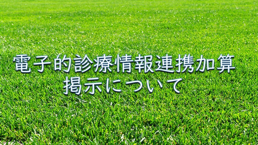 電子的診療情報連携加算について
