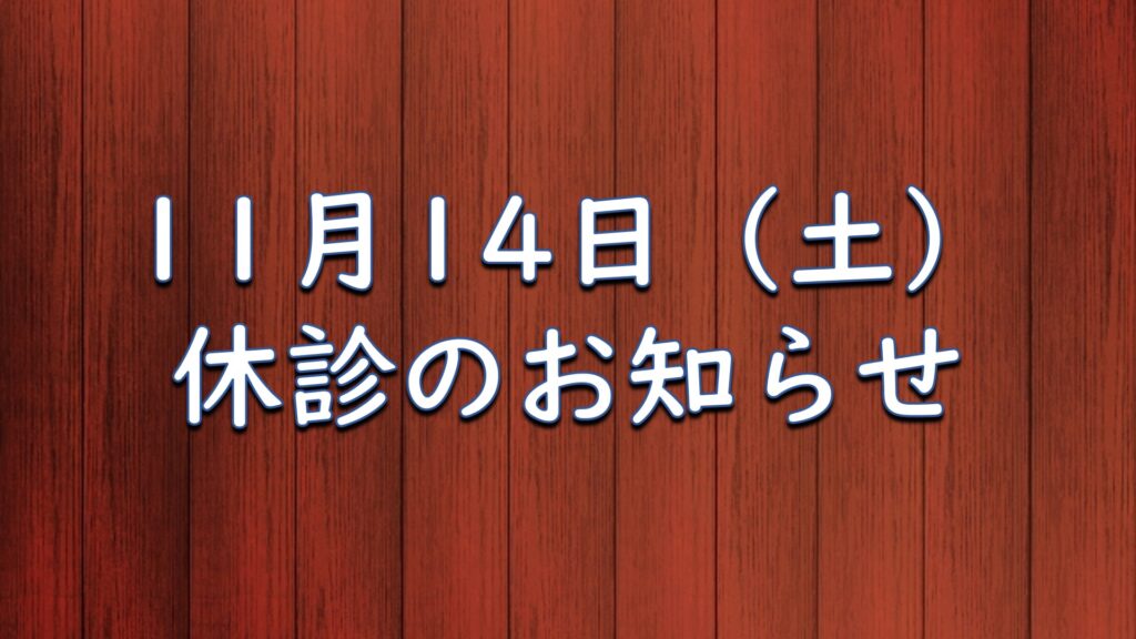 11月14日（土）休診のお知らせ