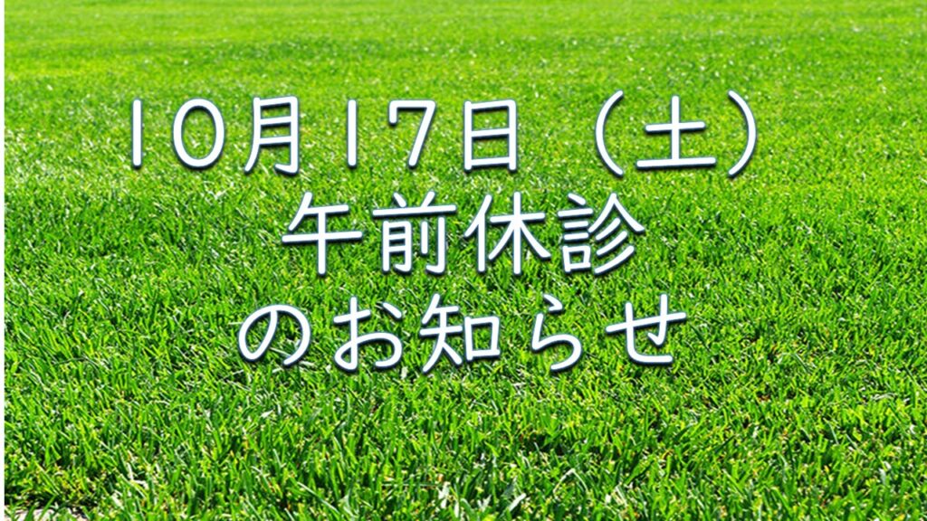 10月17日（土）午前休診のお知らせ